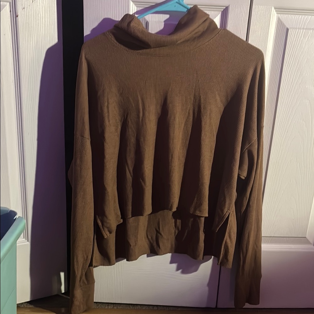 American Eagle Outfitters Brown Cowl Turtleneck Sweater
